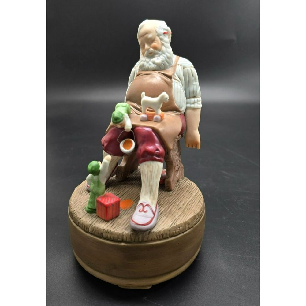 Hallmark Napping Santa Claus Music Box Figurine Plays " Toyland" JJ4025